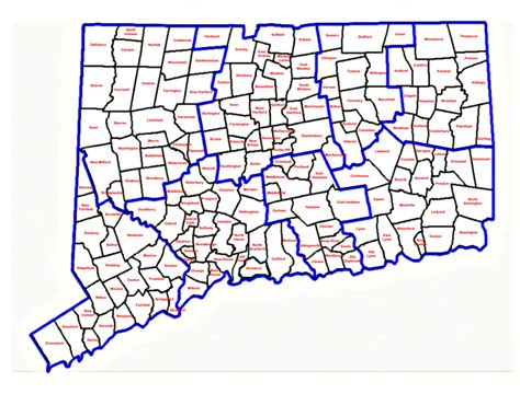 Printable Map Of Connecticut Towns